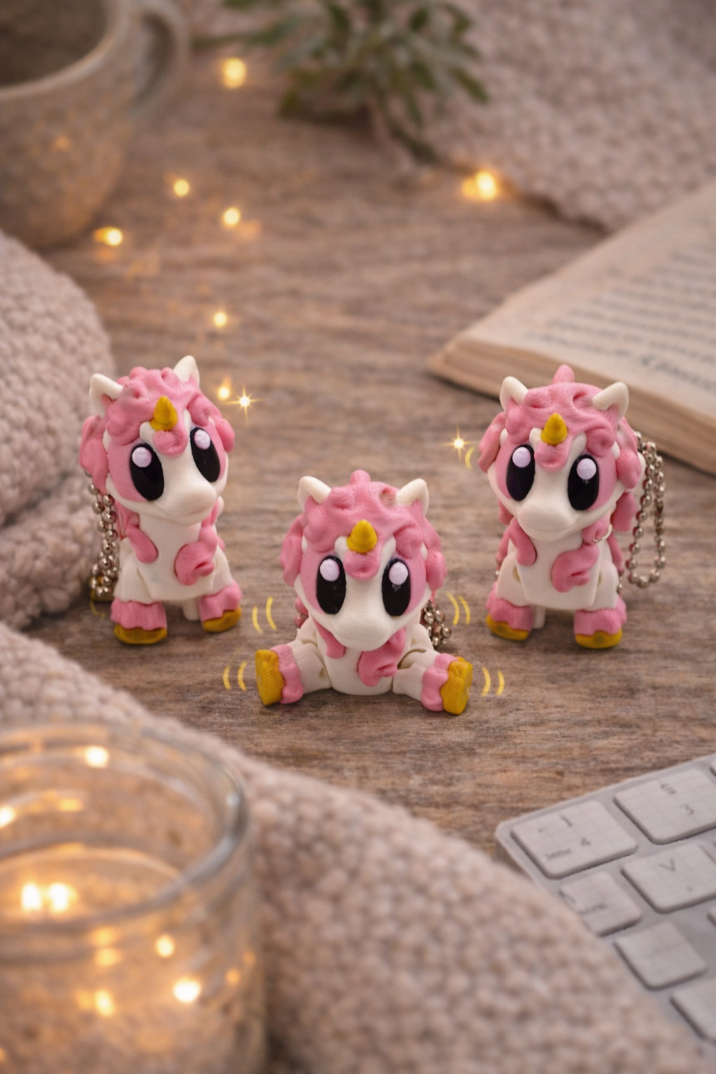 Articulated Unicorn Fidget Keychain – Cute Wiggle Sensory Toy
