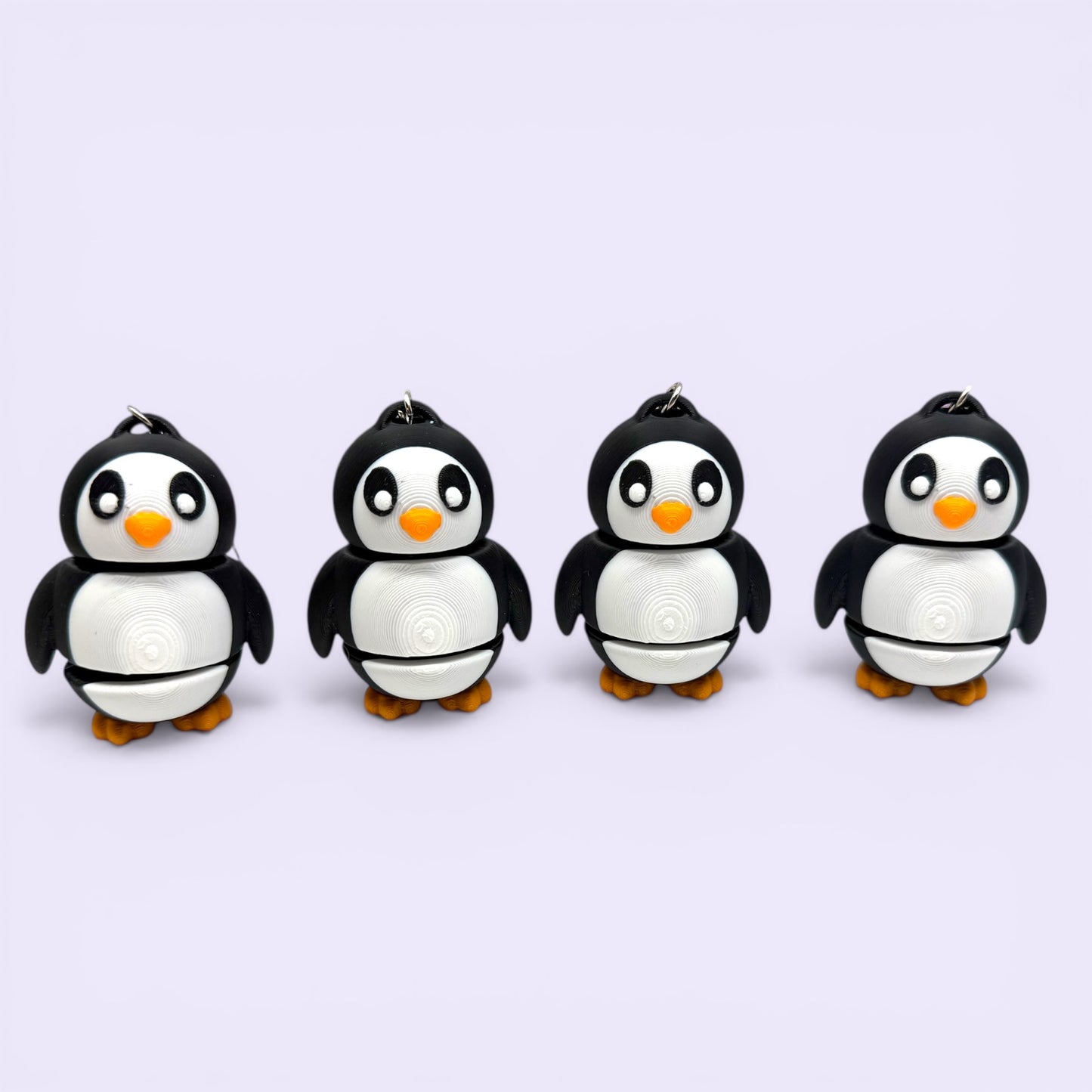 Articulated Penguin Keychain – Wiggly Jiggly Fidget Toy, Cute Penguin Keychain, Sensory Stress Relief Gift
