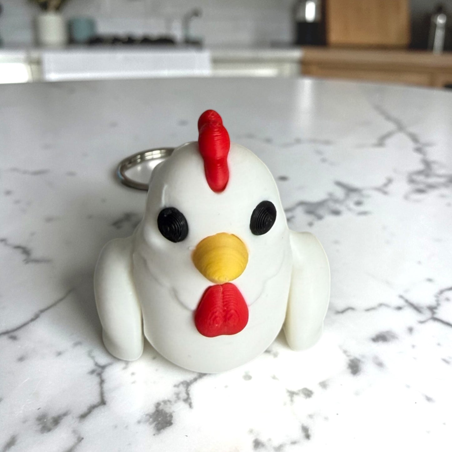 Articulated Chicken Keychain – Wiggly Jiggly Fidget Toy, Cute Farm Animal Keychain, Sensory Stress Relief Gift
