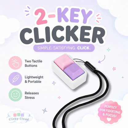 2-Key Keyboard Clicker Keychain – Mini Fidget Clicker