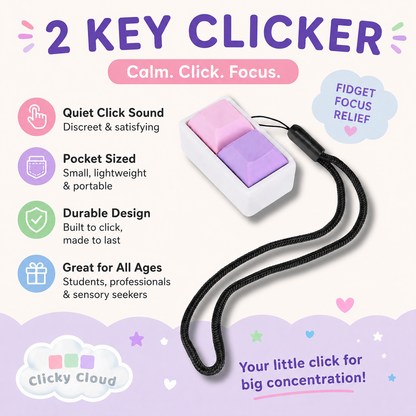 2-Key Keyboard Clicker Keychain – Mini Fidget Clicker