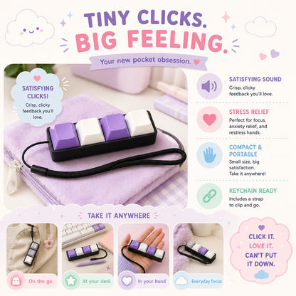 Keyboard Fidget, Keyboard Click Keychain