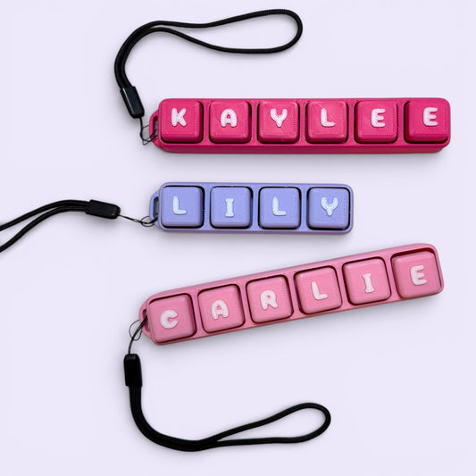 Personalized Keyboard Clicker Fidget – Custom Name Keycap Clicker | 3D Printed Desk Toy | Mechanical Keyboard Switch Fidget