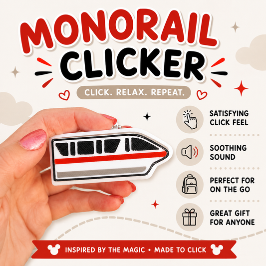 Monorail Clicker Keychain | 3D Printed Fidget