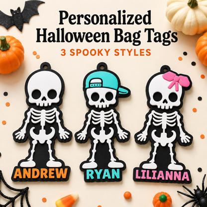 Personalized Skeleton Halloween Bag Tag