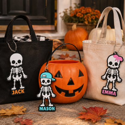 Personalized Skeleton Halloween Bag Tag