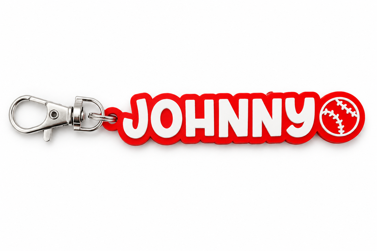 Personalized Sports Keychain – Custom Name & Team Colors