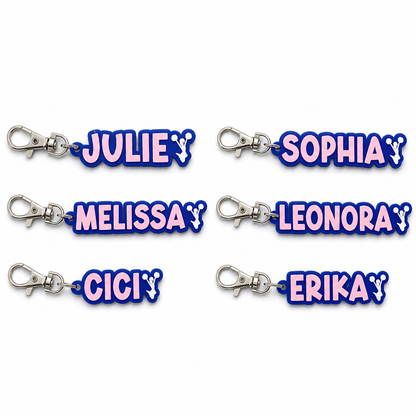 Personalized Sports Keychain – Custom Name & Team Colors