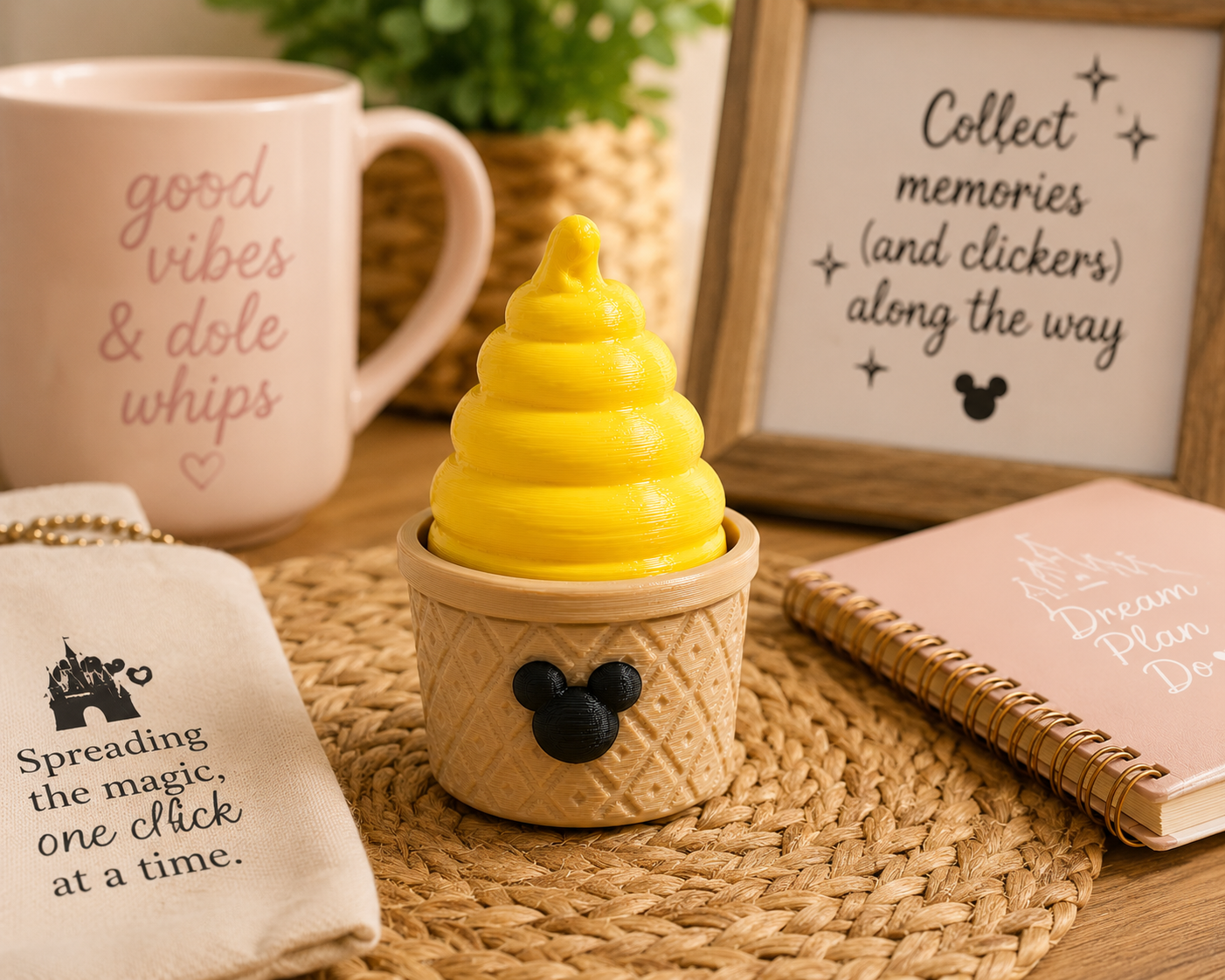 Pineapple Dole Whip Clicker Keychain – 3D Printed Fidget Toy