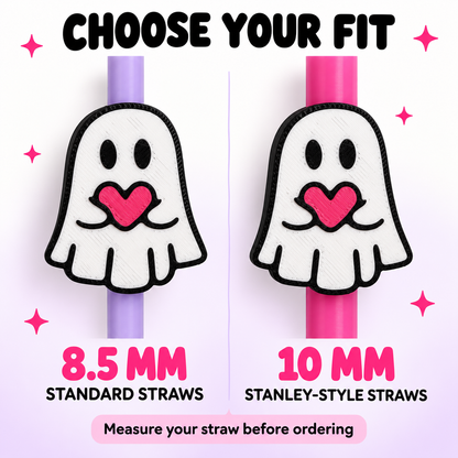 Ghost Straw Topper – Cute Halloween Cup Accessory