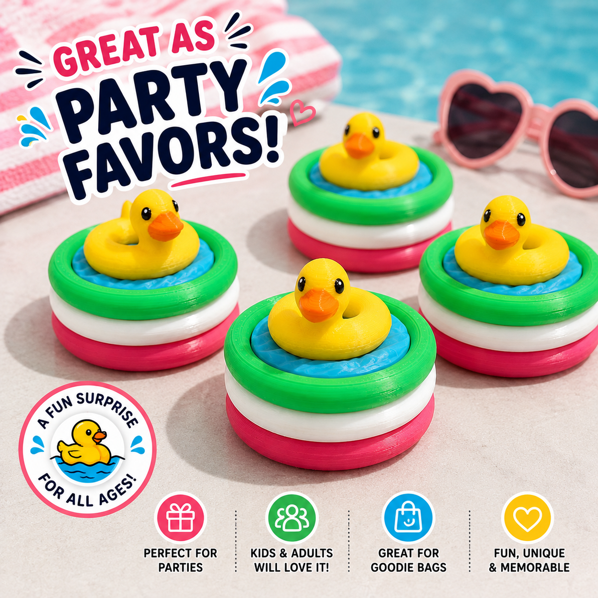 Duck Pool Float Clicker Fidget Toy