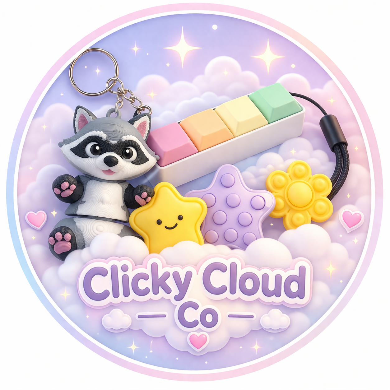 Articulated Raccoon Keychain – Cute Wiggle Fidget Toy