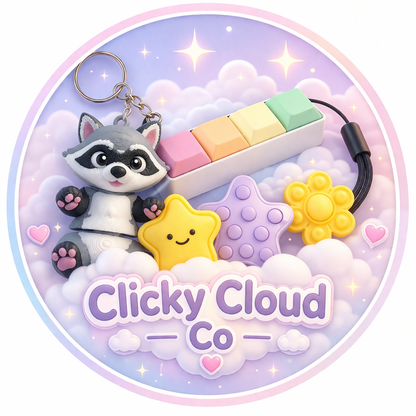 Articulated Raccoon Keychain – Cute Wiggle Fidget Toy