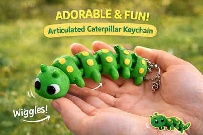 Articulated Caterpillar Fidget Keychain – Cute Wiggle Sensory Toy