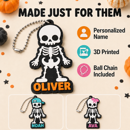 Personalized Skeleton Halloween Bag Tag
