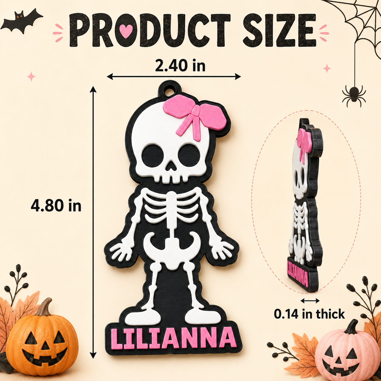 Personalized Skeleton Halloween Bag Tag