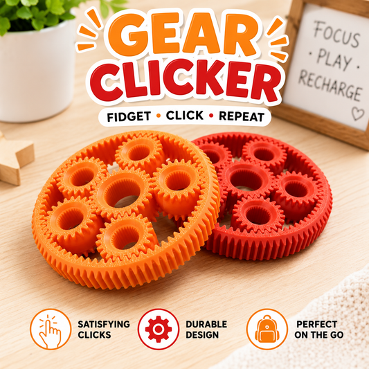 3D Printed Gear Fidget Spinner – Rotating Sensory Fidget Toy