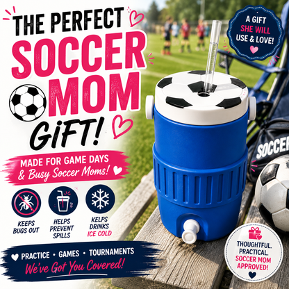 Soccer Can Cooler – 12 oz Drink Holder for Soccer Moms & Game Days