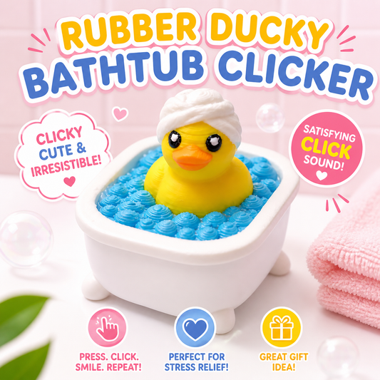 Duck Bath Clicker Keychain  | Cute Stress Relief Fidget