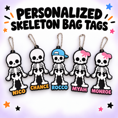 Personalized Skeleton Halloween Bag Tag