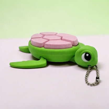 Turtle Fidget Clicker Keychain – 7 Button Keyboard Click Toy for Stress Relief, ADHD & Anxiety | Cute ASMR Desk Fidget