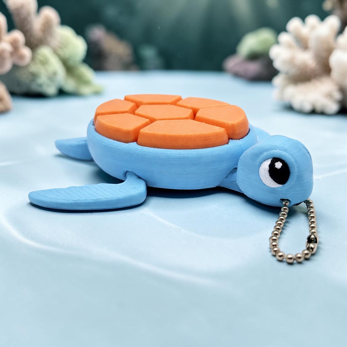 Turtle Fidget Clicker Keychain – 7 Button Keyboard Click Toy for Stress Relief, ADHD & Anxiety | Cute ASMR Desk Fidget