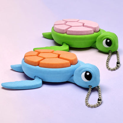 Turtle Fidget Clicker Keychain – 7 Button Keyboard Click Toy for Stress Relief, ADHD & Anxiety | Cute ASMR Desk Fidget