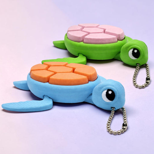 Turtle Fidget Clicker Keychain – 7 Button Keyboard Click Toy for Stress Relief, ADHD & Anxiety | Cute ASMR Desk Fidget