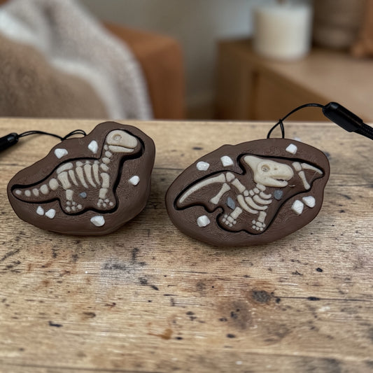 Dinosaur Fossil Fidget Clicker | Prehistoric Desk Toy | ASMR Clicky Keychain | Unique Stress Relief Gift