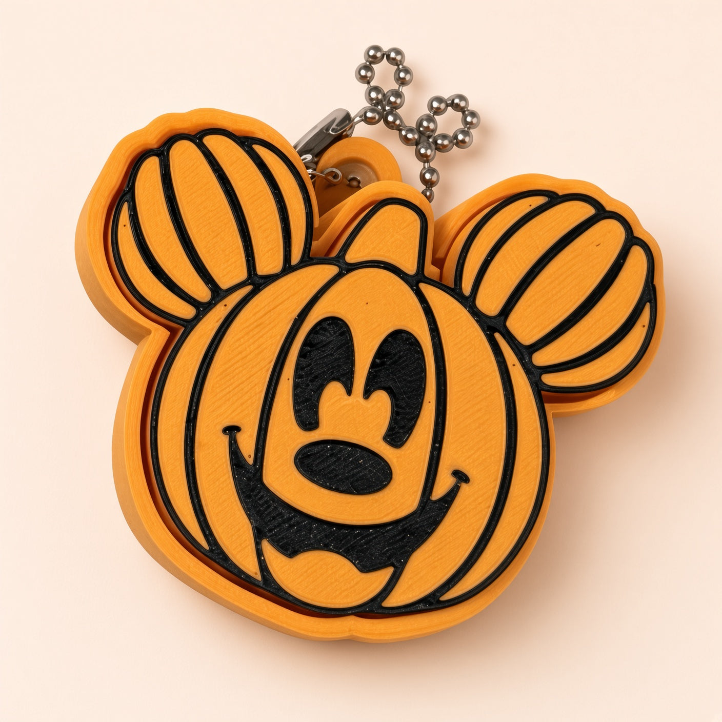 Mickey Pumpkin Clicker Keychain – Halloween 3D Printed Fidget Toy