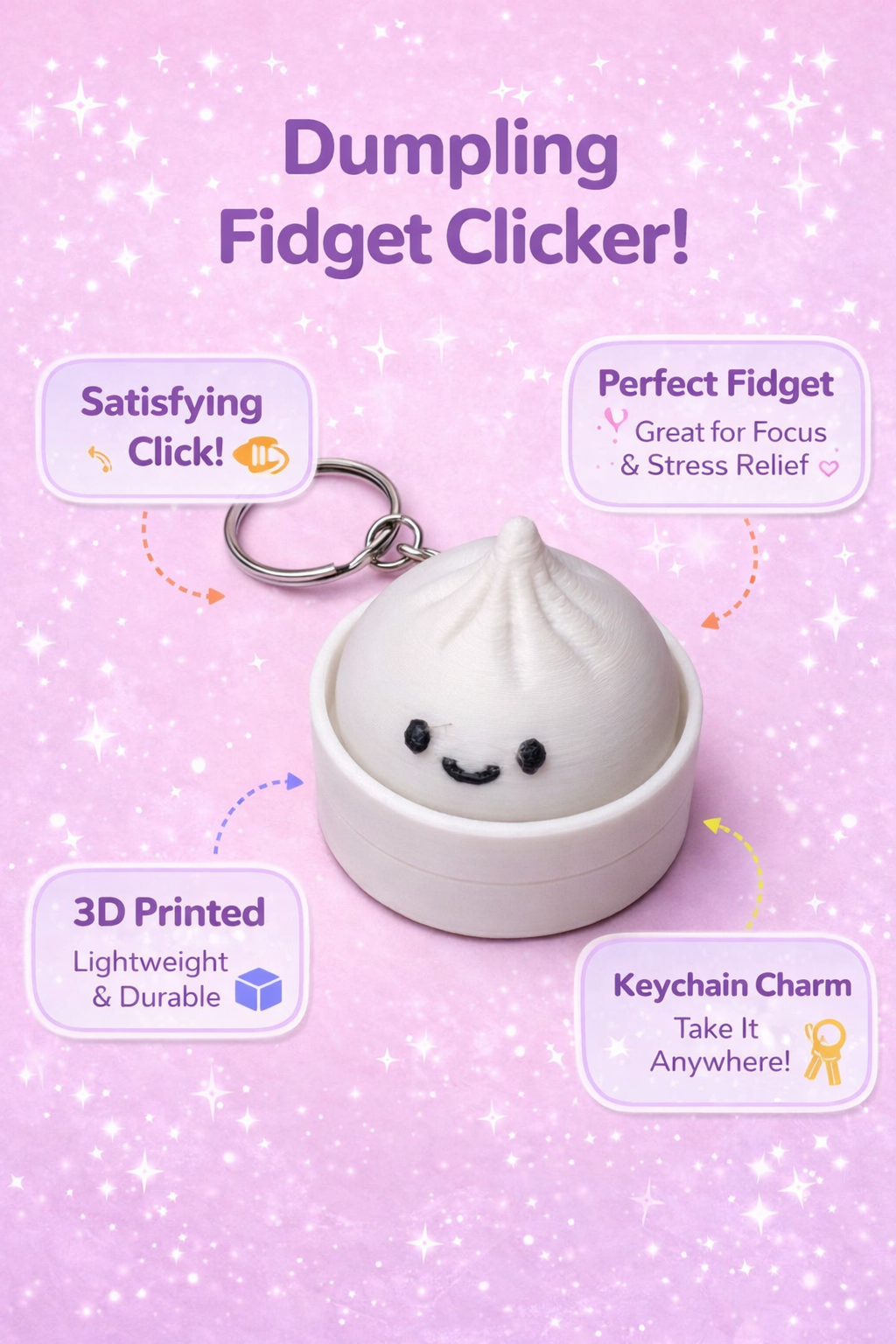 Bao Bun Fidget Clicker – Cute Dumpling Keyboard Clicker