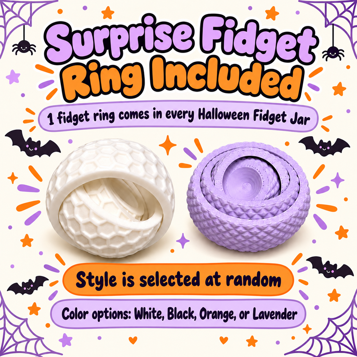 Textured fidget ring Halloween sensory toy