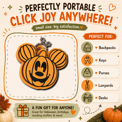 Mickey Pumpkin Clicker Keychain – Halloween 3D Printed Fidget Toy