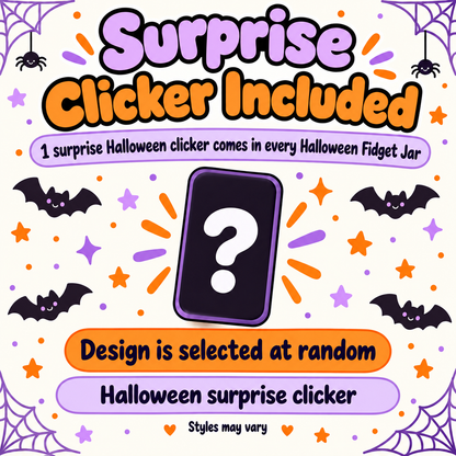 Halloween mystery clicker included in fidget jar