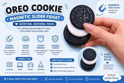 Magnetic Slider Fidget Toy Cookie – Pocket Size Stress Relief Fidget for Focus & Anxiety