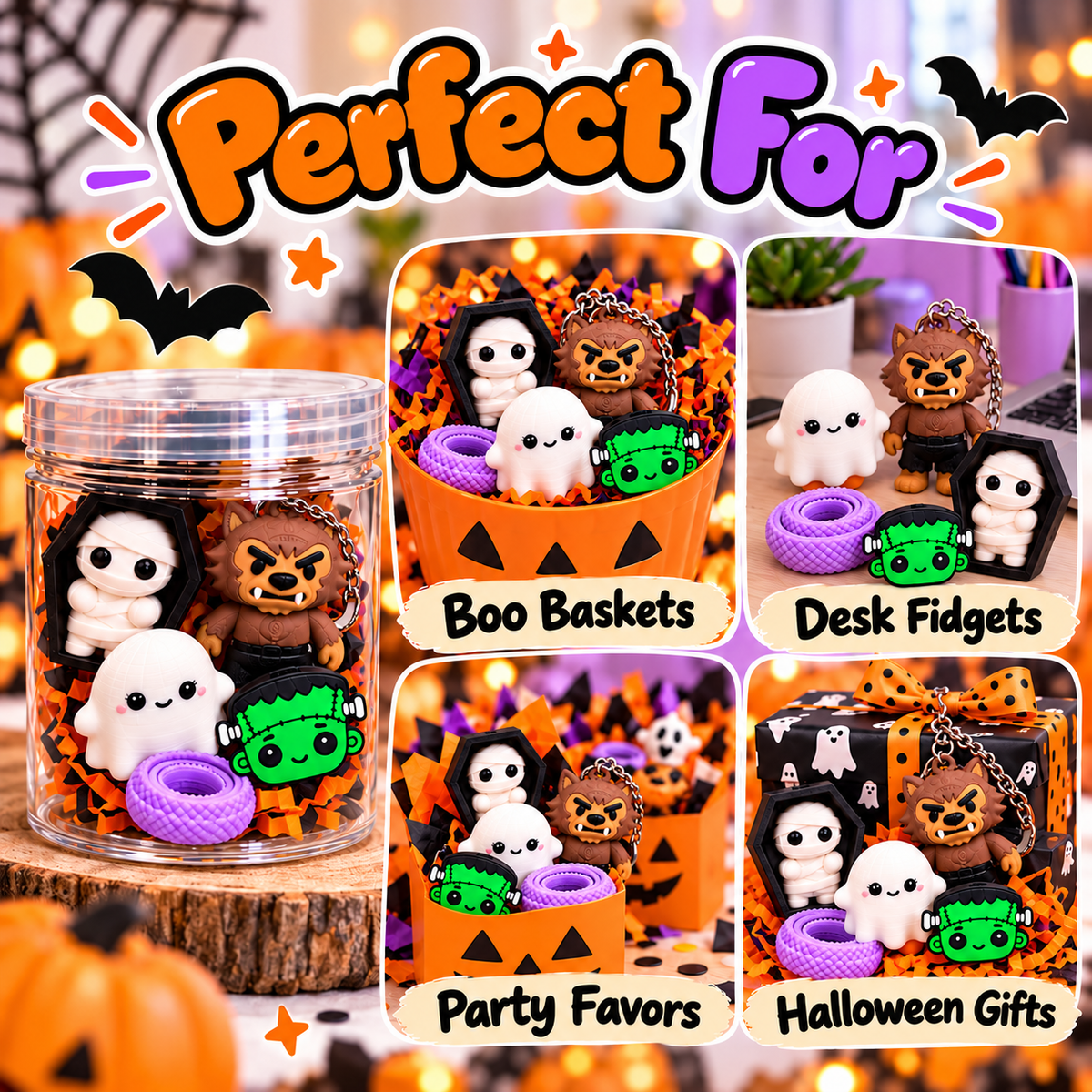 Halloween boo basket fidget gift bundle