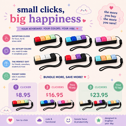 Keyboard Fidget, Keyboard Click Keychain
