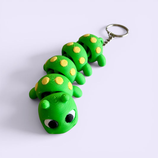 Articulated Caterpillar Fidget Keychain – Cute Wiggle Sensory Toy