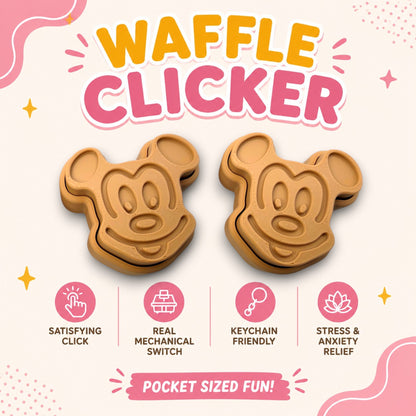 Mouse Waffle Clicker Fidget Keychain | Mechanical Keyboard Clicker | Waffle-Inspired Fidget Toy | Sensory Keychain | 3D Printed Clicky Gift
