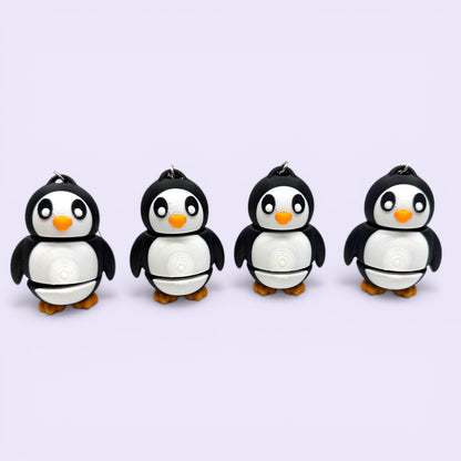 Articulated Penguin Keychain – Wiggly Jiggly Fidget Toy, Cute Penguin Keychain, Sensory Stress Relief Gift