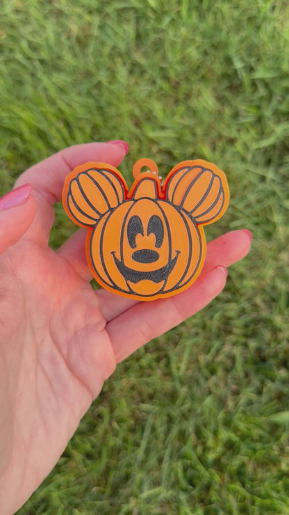 Mickey Pumpkin Clicker Keychain – Halloween 3D Printed Fidget Toy