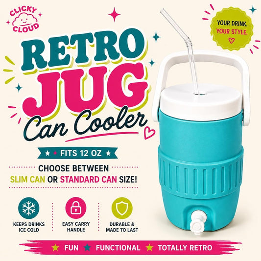 Retro Can Cooler | 12oz Standard & Slim Can Cooler | Colorful Drink Sleeve