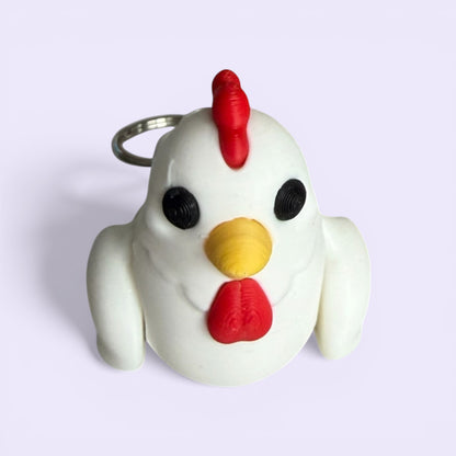 Articulated Chicken Keychain – Wiggly Jiggly Fidget Toy, Cute Farm Animal Keychain, Sensory Stress Relief Gift