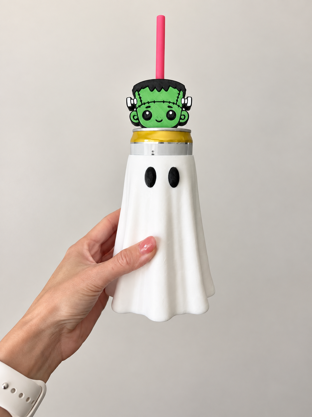 Frankenstein Straw Topper: 3D-Printed Halloween Tumbler Accessory, 8.5 or 10 mm