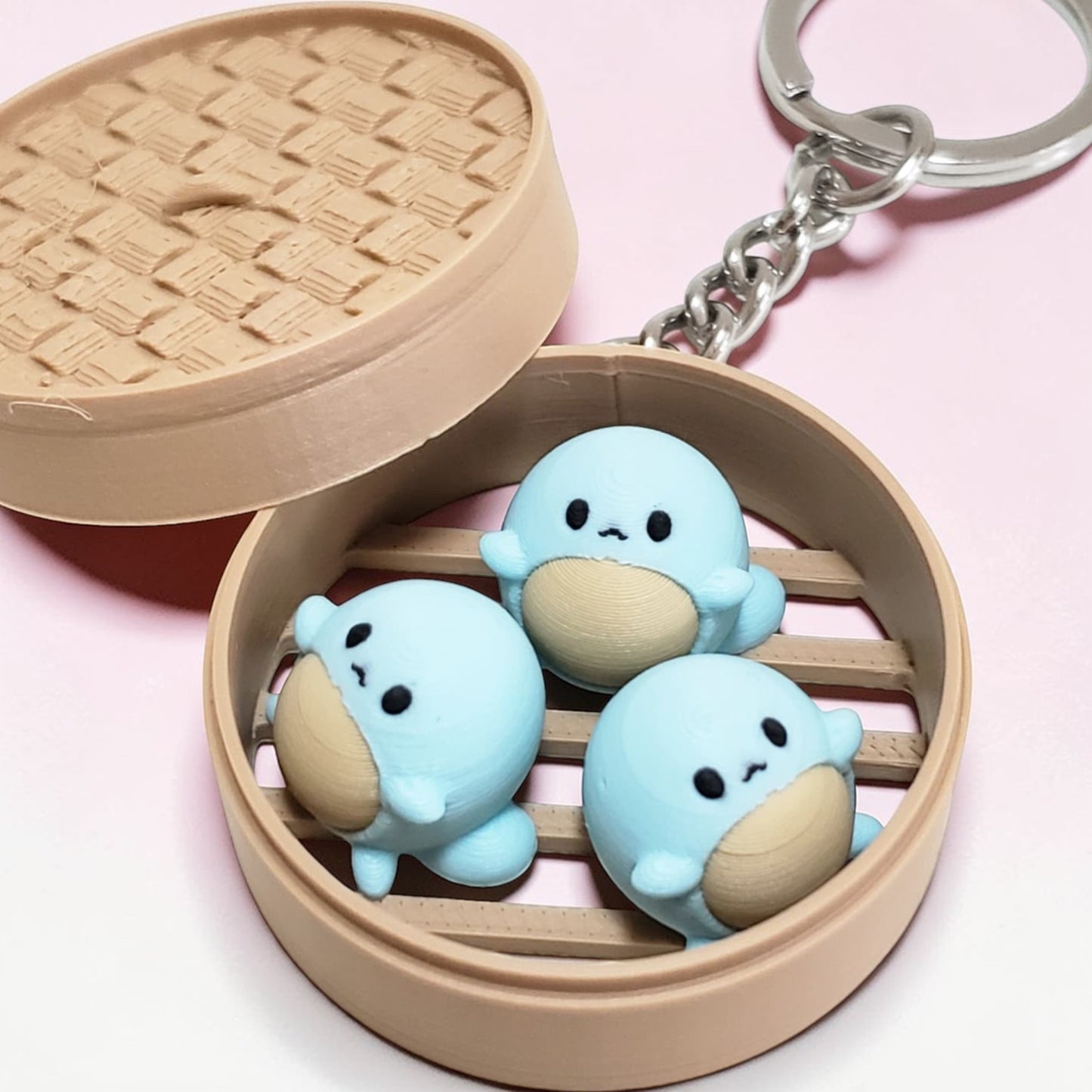 Cute Charmander Bao Bun Keychain | Kawaii Steamed Bun Charm | Collectible Animal Keychain Gift